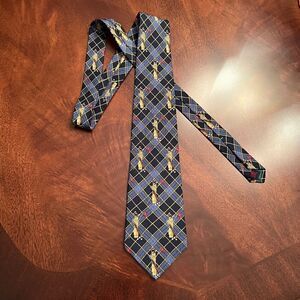 EUC Men's Tommy Hilfiger Golf Club Print Silk Neck Tie